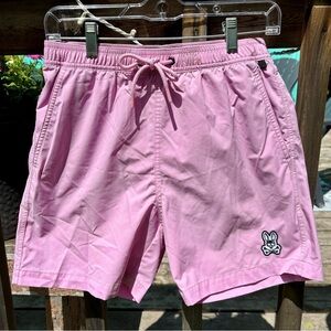 Psycho Bunny Men's Woad Hydrochromic “hidden bunny” Swim Trunk Pure Pink Sz XS